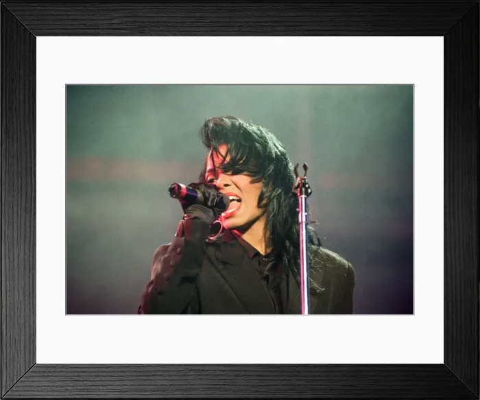 Framed Print : Janet Jackson performing on her Rhythm Nation World Tour at Wembley Arena Framed Print : Janet Jackson performing on her Rhythm Nation World Tour at Wembley Arena