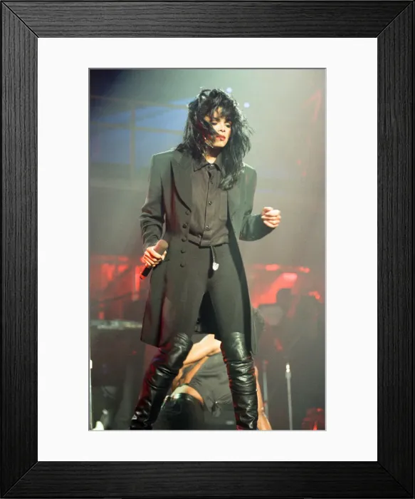 Framed Print : Janet Jackson performing on her Rhythm Nation World Tour at Wembley Arena