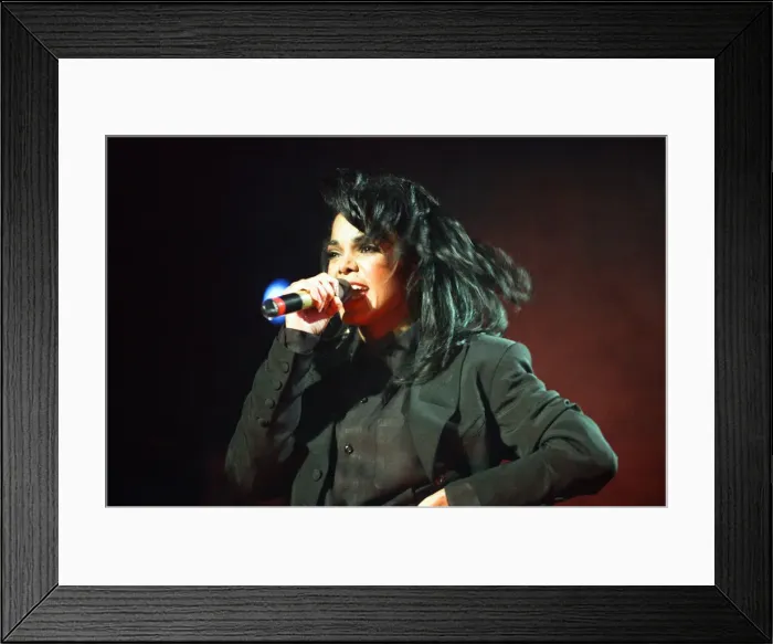 Framed Print : Janet Jackson performing on her Rhythm Nation World Tour at Wembley Arena Framed Print : Janet Jackson performing on her Rhythm Nation World Tour at Wembley Arena