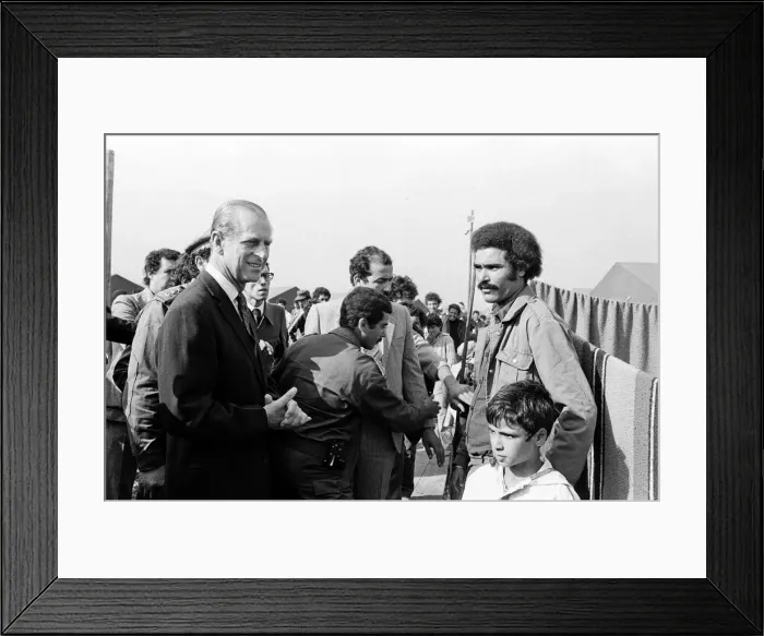 Framed Print : Prince Philip, Duke of Edinburgh visits the site of the El Asnam earthquake, Algeria Framed Print : Prince Philip, Duke of Edinburgh visits the site of the El Asnam earthquake, Algeria