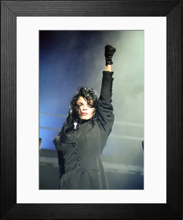 Framed Print : Janet Jackson performing on her Rhythm Nation World Tour at Wembley Arena Framed Print : Janet Jackson performing on her Rhythm Nation World Tour at Wembley Arena