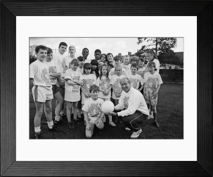 Framed Print : Bobby Charlton, ex footballer for Manchester United and England from the 1950s to Framed Print : Bobby Charlton, ex footballer for Manchester United and England from the 1950s to