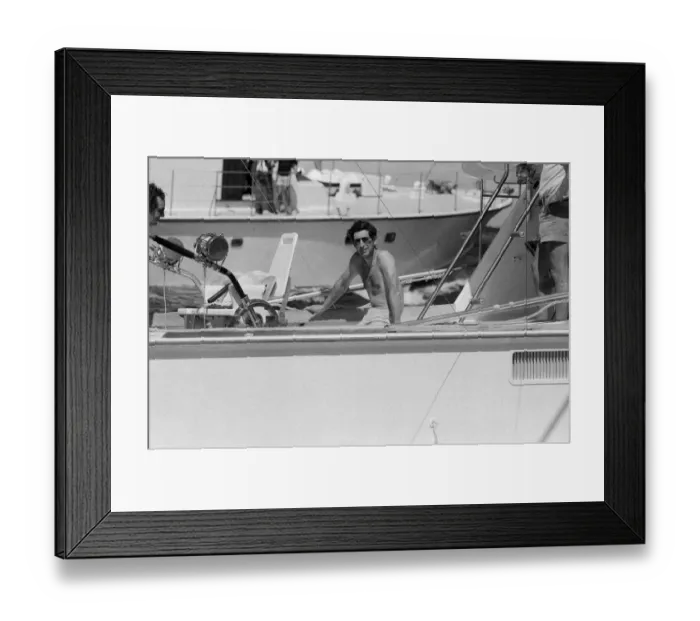Framed Print : Prince Charles marlin fishing near Rottnest Island in Australia. March 1979