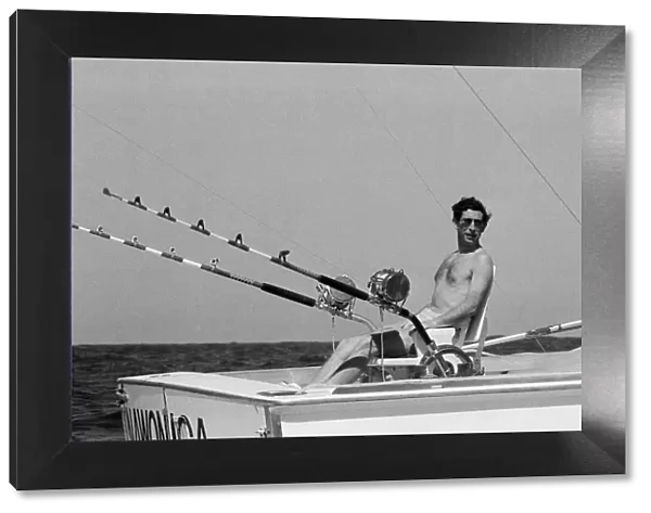Prince Charles marlin fishing near Rottnest Island in Australia. March 1979