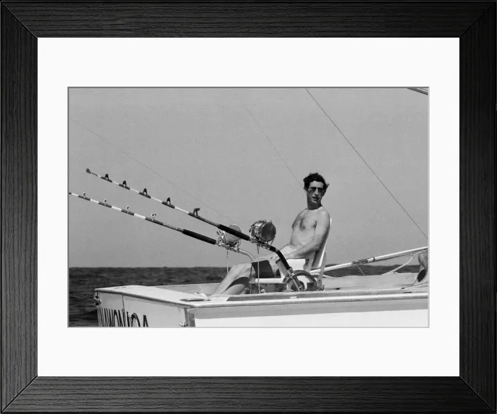 Framed Print : Prince Charles marlin fishing near Rottnest Island in Australia. March 1979