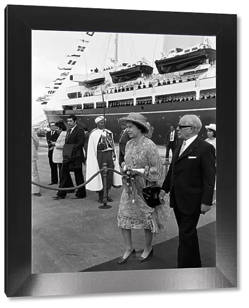 Queen Elizabeth II and President Habib Bourguiba during the Royal state visit to Tunis