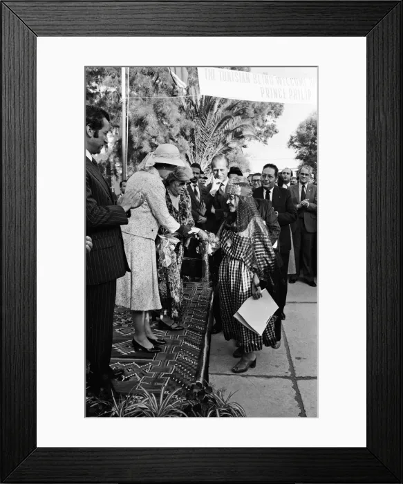 Framed Print : Queen Elizabeth II and Prince Philip, Duke of Edinburgh visit Tunis, Tunisia Framed Print : Queen Elizabeth II and Prince Philip, Duke of Edinburgh visit Tunis, Tunisia