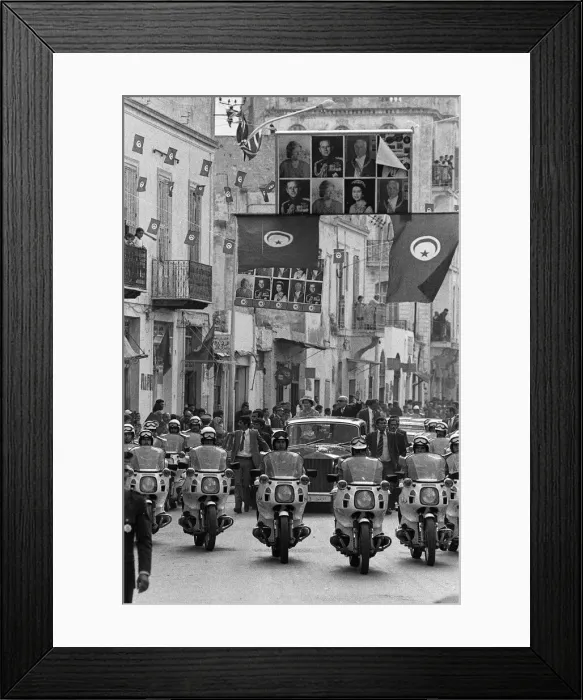 Framed Print : Queen Elizabeth II and President Habib Bourguiba during the Royal state visit to Tunis