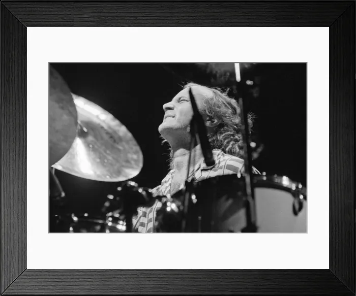 Framed Print : Phil Collins, drummer, actor, singer and songwriter, performing as drummer for his long Framed Print : Phil Collins, drummer, actor, singer and songwriter, performing as drummer for his long