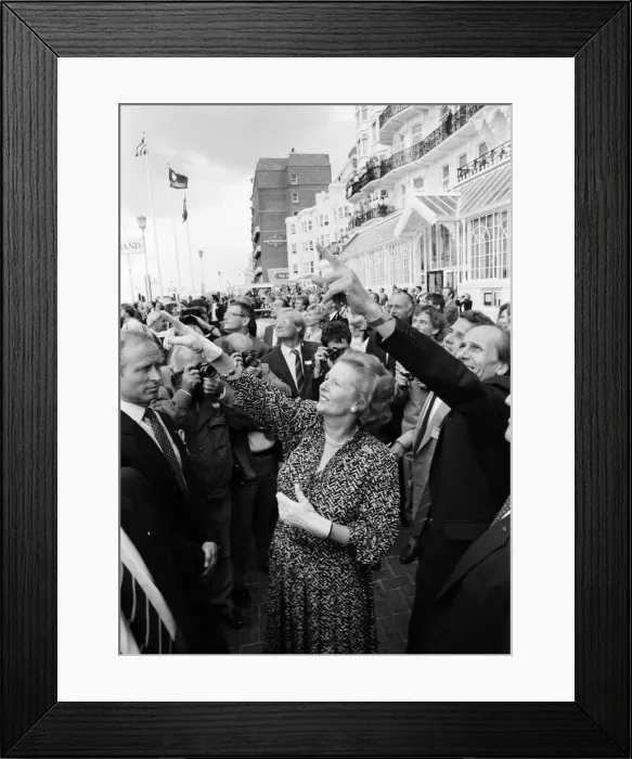 Framed Print : Prime Minister Margaret Thatcher and Conservative Chairman Norman Tebbit return to