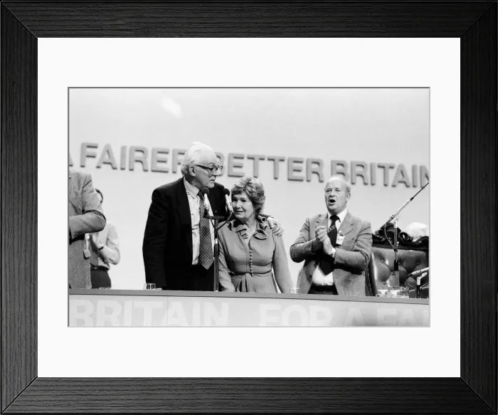 Framed Print : Labour Party Conference in Brighton. Former leader of the party, Michael Foot