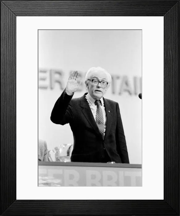 Framed Print : Labour Party Conference in Brighton. Former leader of the party, Michael Foot