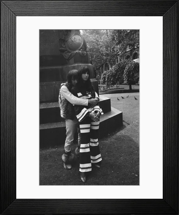 Framed Print : Sonny Bono & Cher, American music duo, who currently have a number one single in the US Framed Print : Sonny Bono & Cher, American music duo, who currently have a number one single in the US