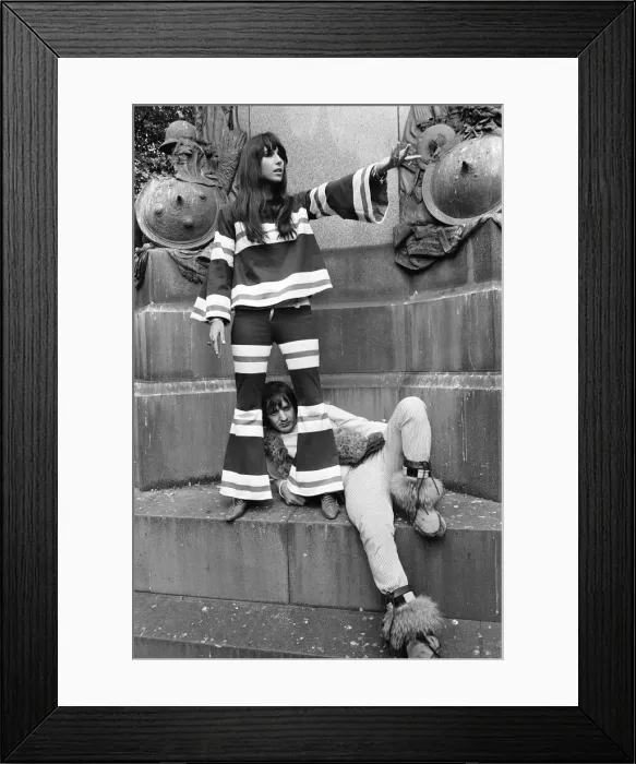 Framed Print : Sonny Bono & Cher, American music duo, who currently have a number one single in the US Framed Print : Sonny Bono & Cher, American music duo, who currently have a number one single in the US