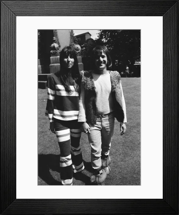 Framed Print : Sonny Bono & Cher, American music duo, who currently have a number one single in the US Framed Print : Sonny Bono & Cher, American music duo, who currently have a number one single in the US