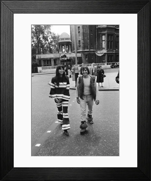 Framed Print : Sonny Bono & Cher, American music duo, who currently have a number one single in the US