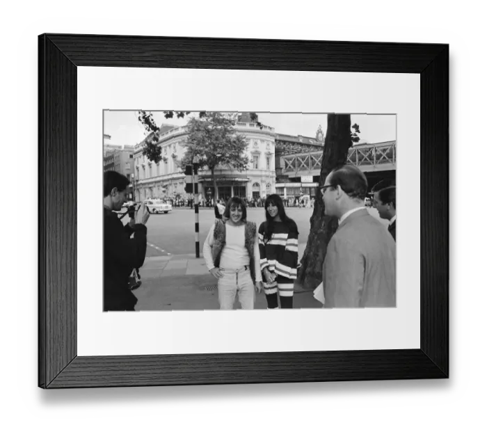 Framed Print : Sonny Bono & Cher, American music duo, who currently have a number one single in the US Framed Print : Sonny Bono & Cher, American music duo, who currently have a number one single in the US
