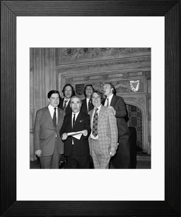 Framed Print : Some of the anti-Common Market MPs at Westminster rehearse their song Nine Framed Print : Some of the anti-Common Market MPs at Westminster rehearse their song Nine