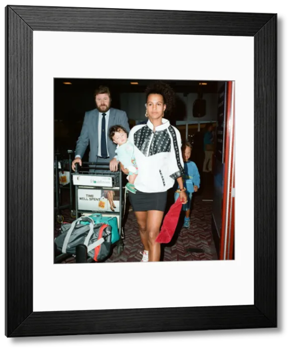 Framed Print : Neneh Cherry and her daughter Tyson at LAP. 10th August 1989 Framed Print : Neneh Cherry and her daughter Tyson at LAP. 10th August 1989