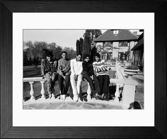 Framed Print : Pop group Five Star outside their new home Stone Court in Berkshire. March 1987
