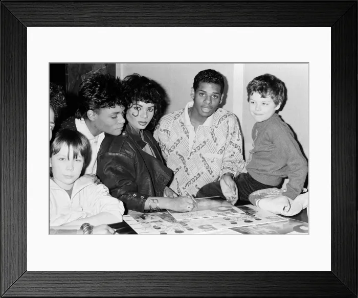 Framed Print : Some members of pop group Five Star meeting some of their young fans. 23rd March 1988 Framed Print : Some members of pop group Five Star meeting some of their young fans. 23rd March 1988