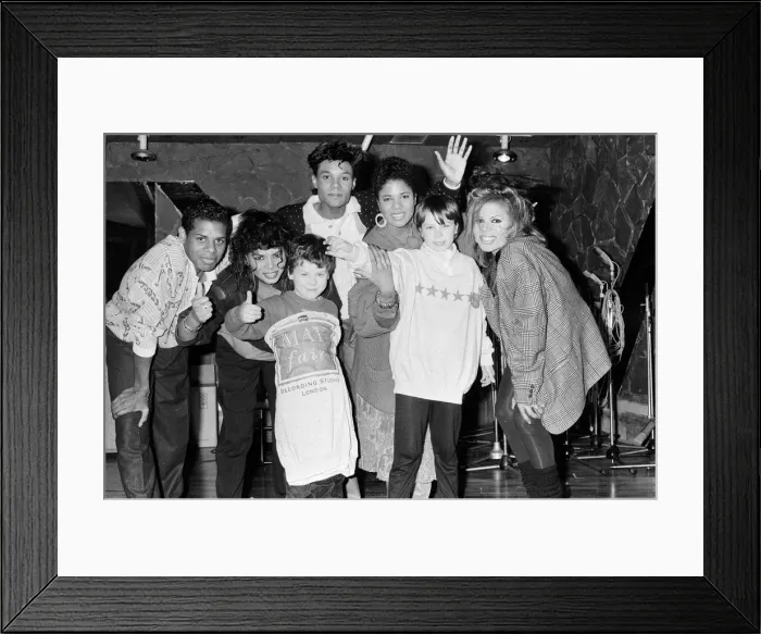 Framed Print : Pop group Five Star meeting some of their young fans. 23rd March 1988 Framed Print : Pop group Five Star meeting some of their young fans. 23rd March 1988