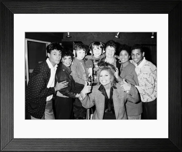 Framed Print : Pop group Five Star meeting some of their young fans. 23rd March 1988
