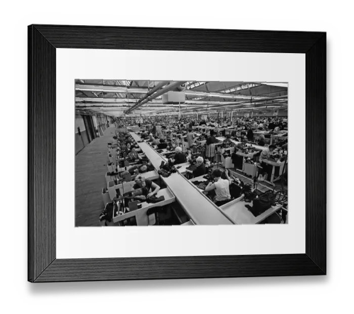 Framed Print : Staff at work at Burton the Tailors, Leeds. 13th December 1967 Framed Print : Staff at work at Burton the Tailors, Leeds. 13th December 1967