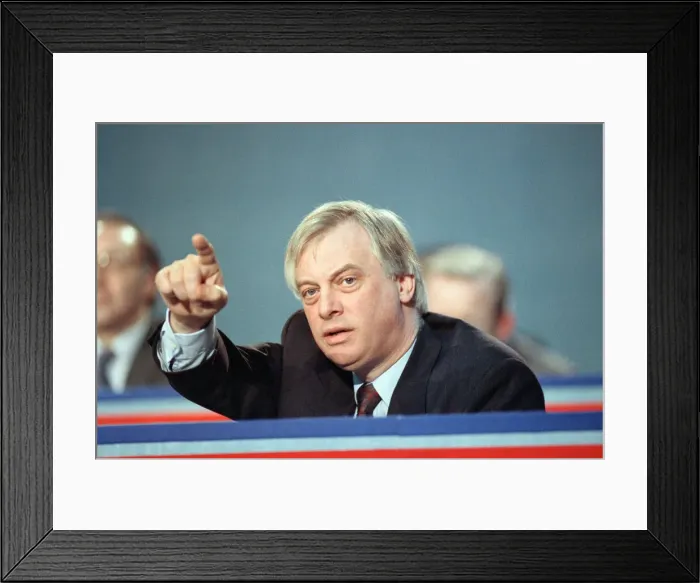 Framed Print : Chris Patten at the launch of the Conservative party election manifesto. 18th March 1992 Framed Print : Chris Patten at the launch of the Conservative party election manifesto. 18th March 1992