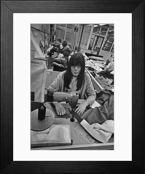 Framed Print : Staff at work at Burton the Tailors, Leeds. 13th December 1967 Framed Print : Staff at work at Burton the Tailors, Leeds. 13th December 1967