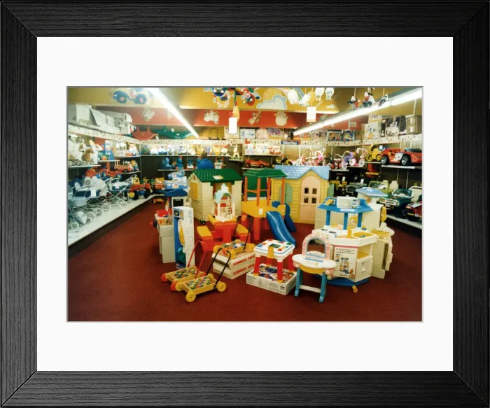 Framed Print : Interior view of Romer Parrish toy shop. October 1993 Framed Print : Interior view of Romer Parrish toy shop. October 1993