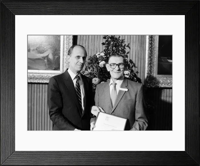 Framed Print : Post Office Bravery Awards. Presenting the awards, Norman Tebbit Framed Print : Post Office Bravery Awards. Presenting the awards, Norman Tebbit