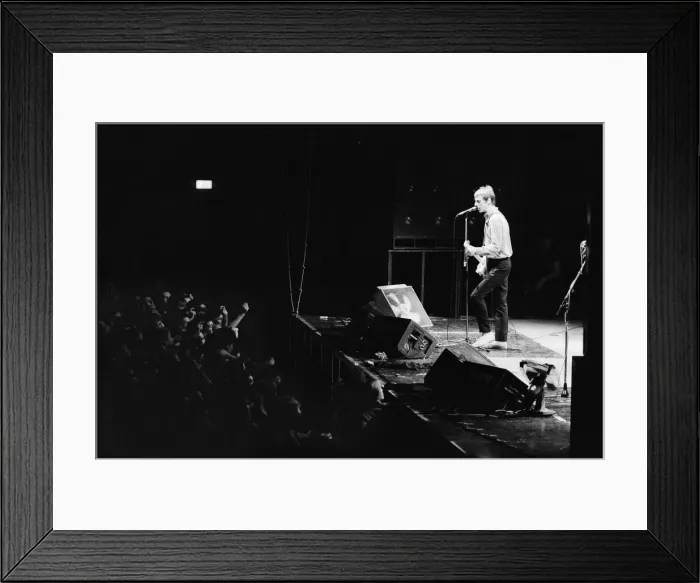 Framed Print : Paul Weller, and his band, The Jam, pictured during their final ever gig in 1982 Framed Print : Paul Weller, and his band, The Jam, pictured during their final ever gig in 1982