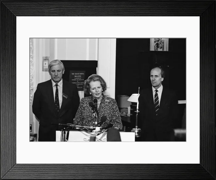 Framed Print : Prime Minister Margaret Thatcher and Conservative Chairman Norman Tebbit return to