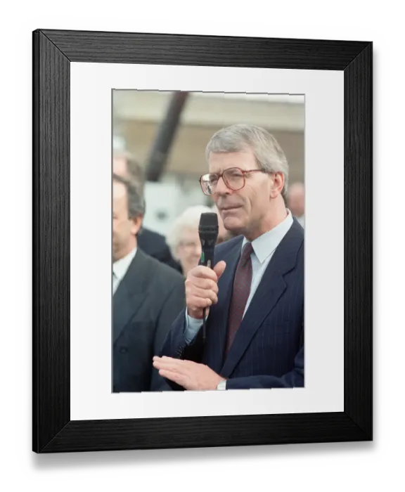 Framed Print : Prime Minister John Major and his wife Norma visiting Grafham Water Processing Plant