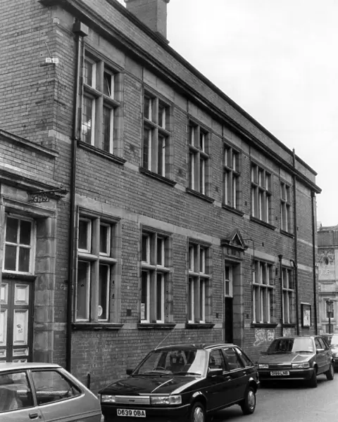 The old Police Station behind the Town Hall, Hyde, Greater Manchester. 2nd February 1989