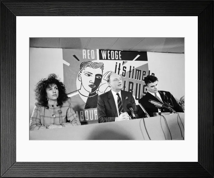 Framed Print : Labour leader Neil Kinnock launches a new capping Red Wedge Framed Print : Labour leader Neil Kinnock launches a new capping Red Wedge