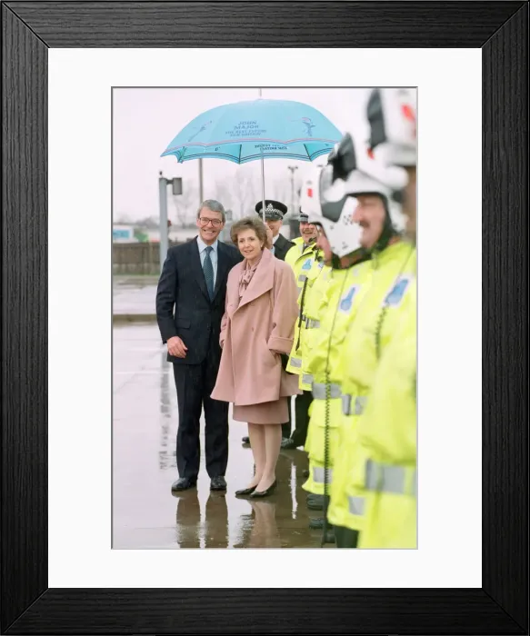 Framed Print : John Major during the general election campaign, pictured with his wife Norma Framed Print : John Major during the general election campaign, pictured with his wife Norma