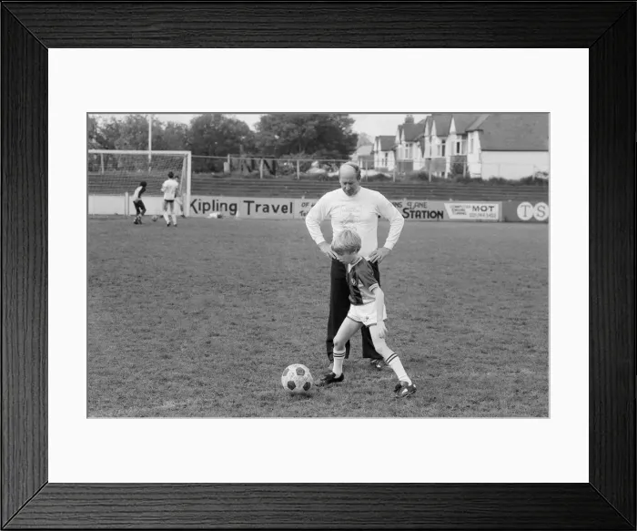 Framed Print : Bobby Charlton, (right) ex football player for Manchester United
