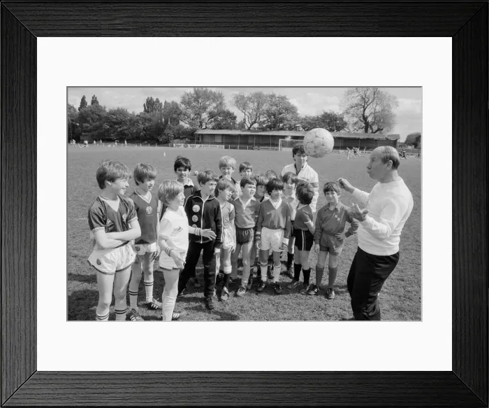 Framed Print : Bobby Charlton, (right) ex football player for Manchester United Framed Print : Bobby Charlton, (right) ex football player for Manchester United