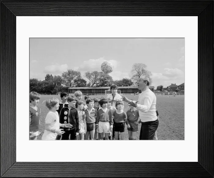 Framed Print : Bobby Charlton, (right) ex football player for Manchester United Framed Print : Bobby Charlton, (right) ex football player for Manchester United
