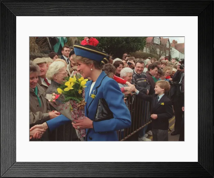 Framed Print : PRINCESS OF WALES, SHAKING HANDS WITH CROWDS ACCOMPANIED BY PRINCE Framed Print : PRINCESS OF WALES, SHAKING HANDS WITH CROWDS ACCOMPANIED BY PRINCE