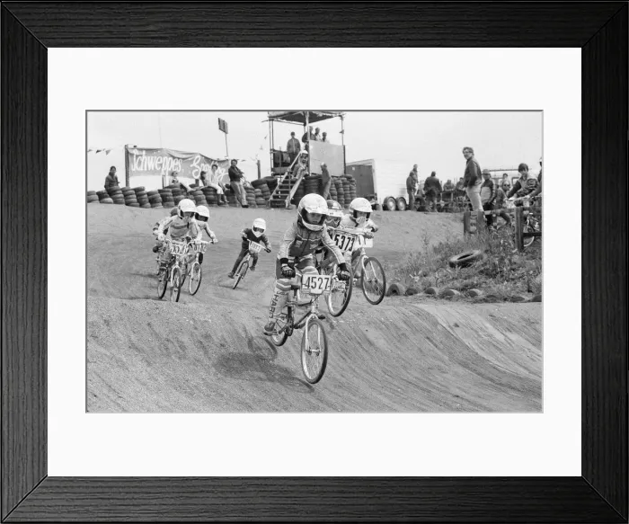 Framed Print : BMX Racing in The Midlands. June 1985. BMX racing is a type of off-road Framed Print : BMX Racing in The Midlands. June 1985. BMX racing is a type of off-road