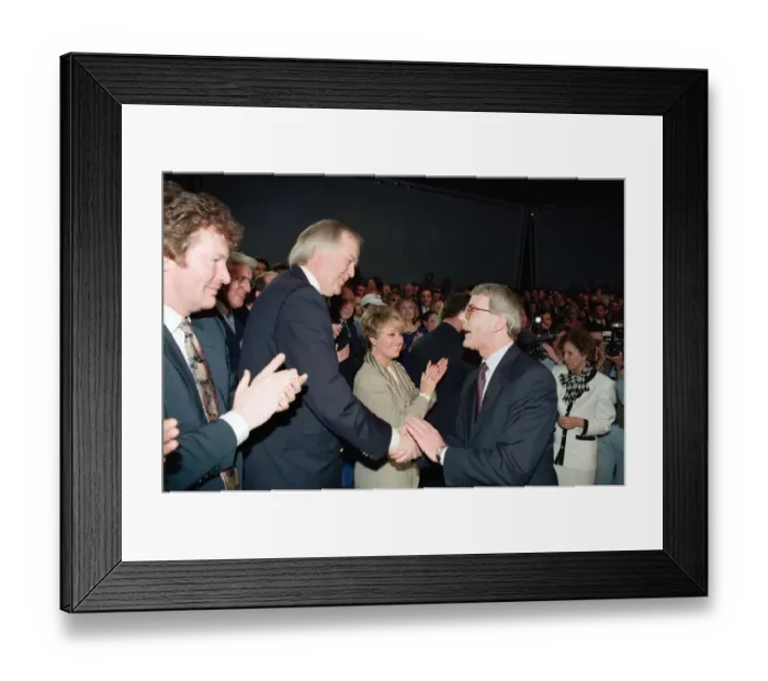 Framed Print : Prime Minister John Major at a conservative rally during the general election campaign