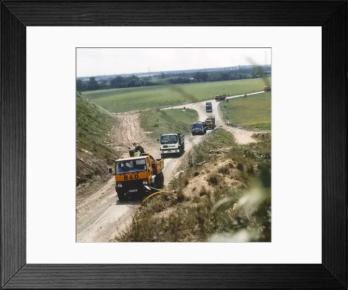 Framed Print : Trucks at the Packington Landfill Site in 1990 Framed Print : Trucks at the Packington Landfill Site in 1990