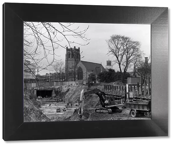 Construction of Jesmond Station, Newcastle. 30th March 1976