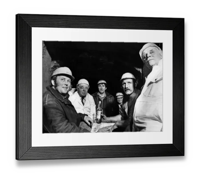 Framed Print : Metro tunnel breaking - John Thorkildson (2nd right) with foreman Les Robinson Framed Print : Metro tunnel breaking - John Thorkildson (2nd right) with foreman Les Robinson