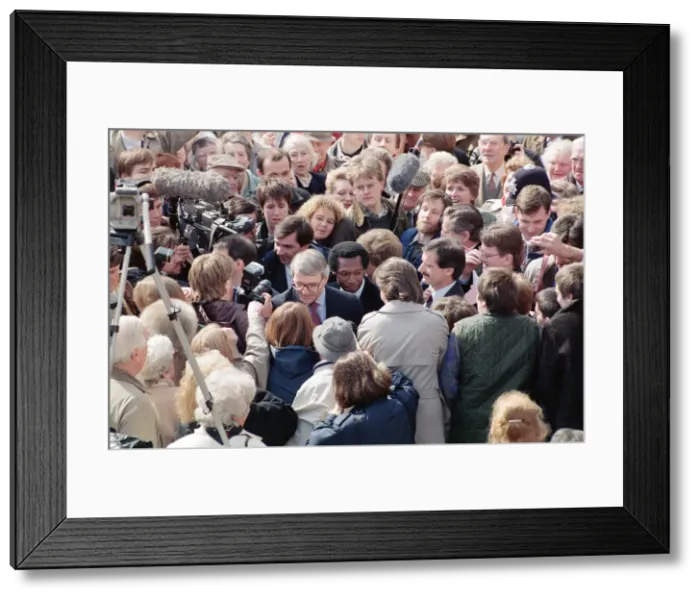 Framed Print : Prime Minister John Major in Bristol, during the general election campaign Framed Print : Prime Minister John Major in Bristol, during the general election campaign