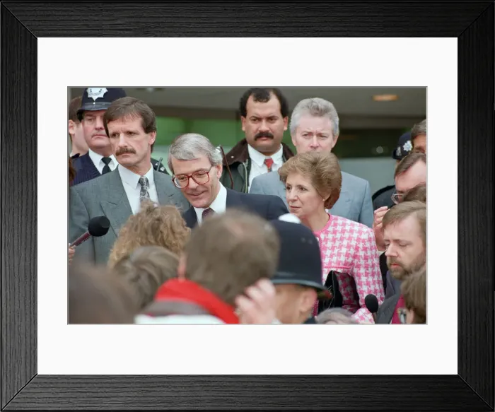 Framed Print : Prime Minister John Major and his wife Norma at the Ideal Home Exhibition, Earls Court