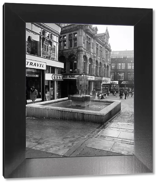 Lands Lane, in the centre of Leeds precinct, West Yorkshire. 22nd January 1973